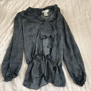 Secretary Style Max Studio Patterned Blouse